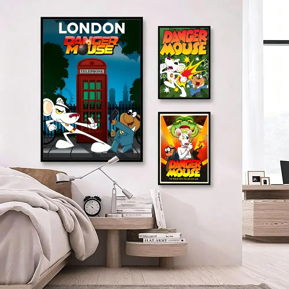 anime Danger Mouse Poster Poster HD Waterproof Self-adhesive Art Print Wall Decor for Bedroom Living Room Gift