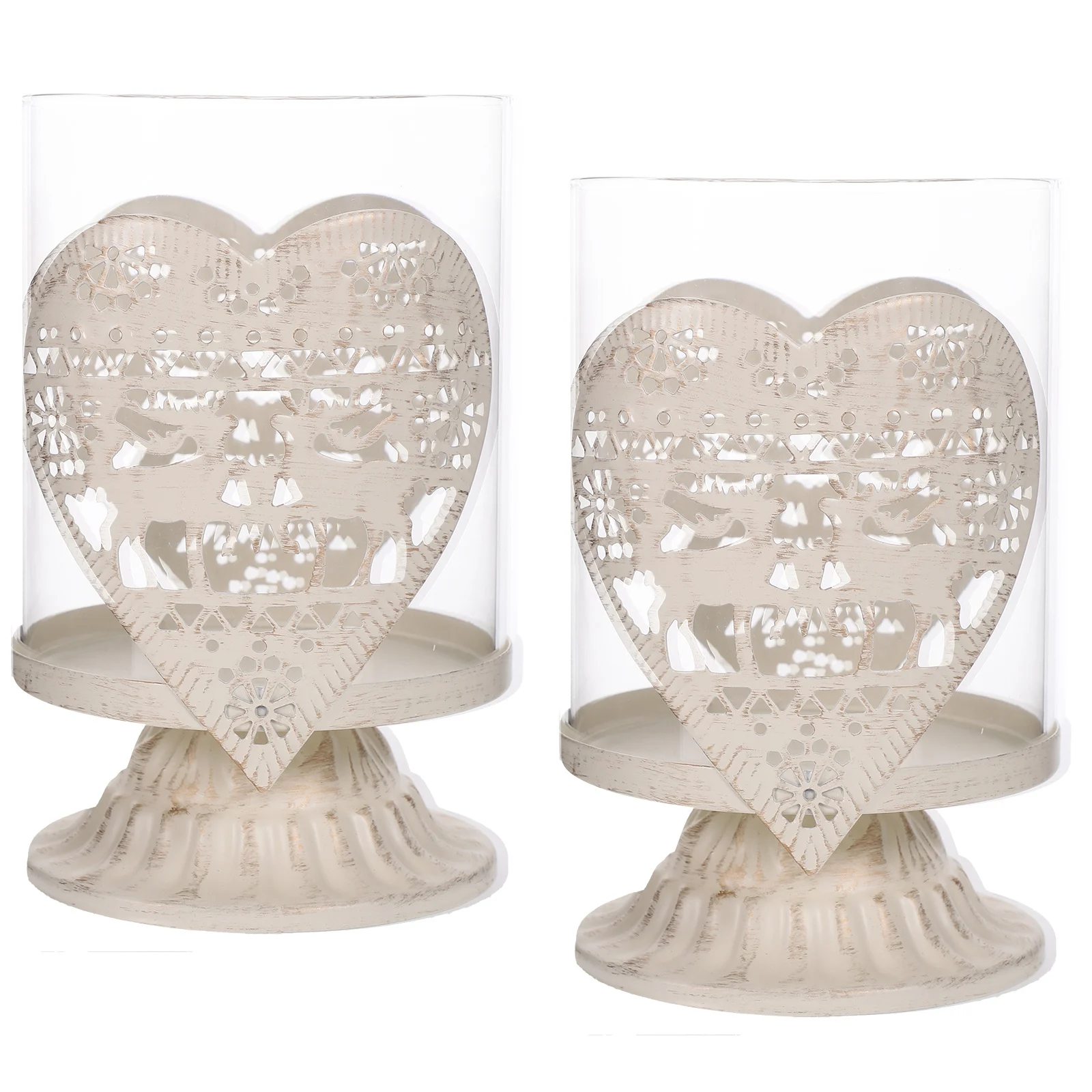

2Pcs Christmas Deer Holders Heart Style Delicate Candlesticks Home Party Dinner Table Decor Stand