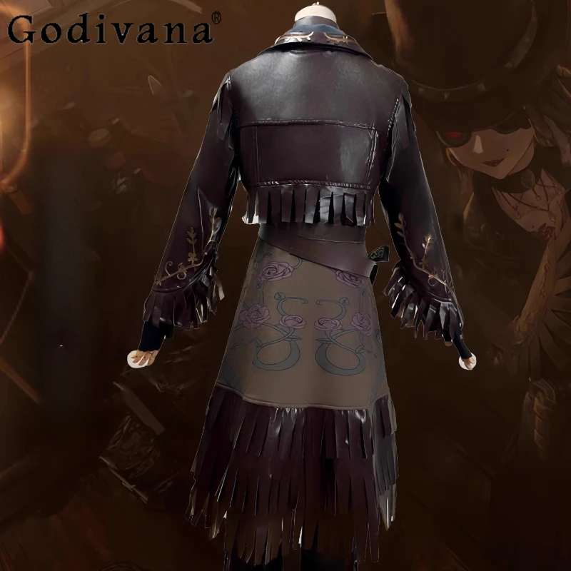 다섯 번째 성격 Cos 의상 여성 블랙 로즈 코스프레 애니메이션 여성 할로윈 게임 2 차원 옷 정장 전체 세트