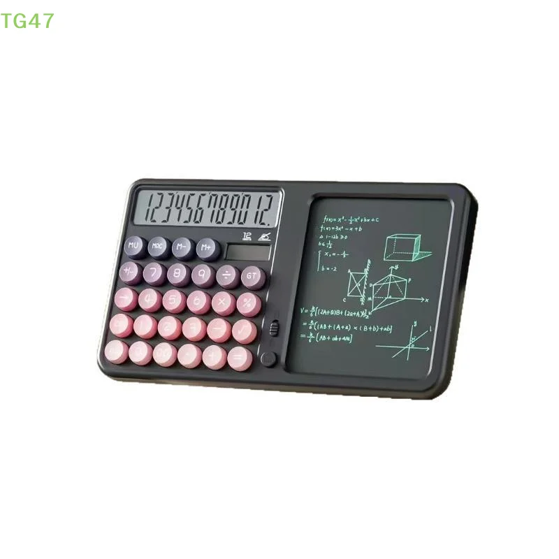 【LS】【LS】Calculator With Handwriting Pad For Student 12 Digits Big Display Screen Dual Power Colorful Large-Screen Calculator