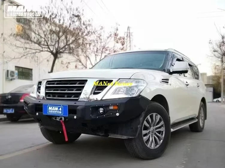 4X4 Off-Road Heavy Duty Steel Front Bumper Bull Bar with Winch Mount for Nissan Patrol Y62 2010-2019 view 5