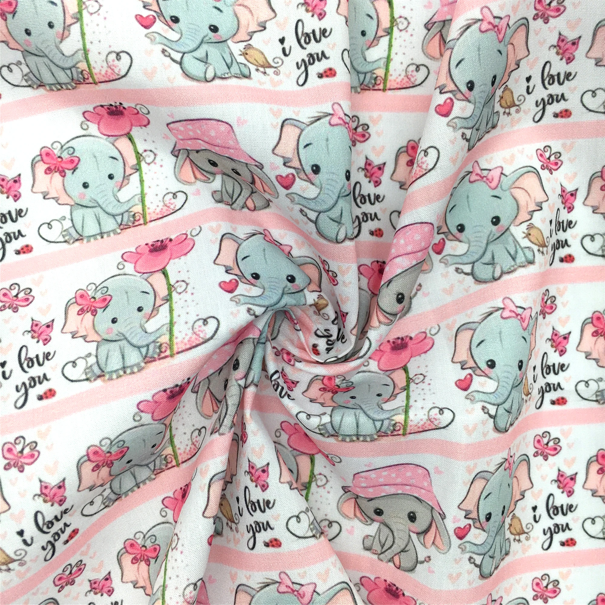 Zoo Elephant Animal 50*145cm 100% Cotton Fabric Sewing Quilting Fabric Needlework Material DIY Handmade Patchework