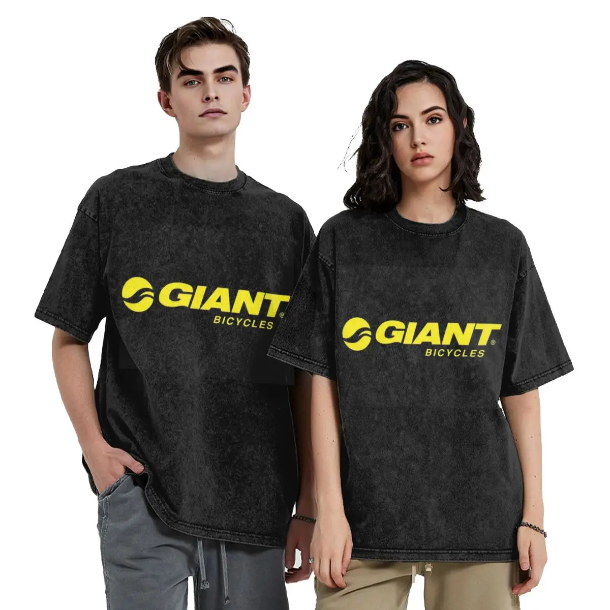 

Streetwear T-Shirts Giant Bike Washed T Shirt Short Sleeve Hip Hop T-Shirt Tops Tees for Men Women