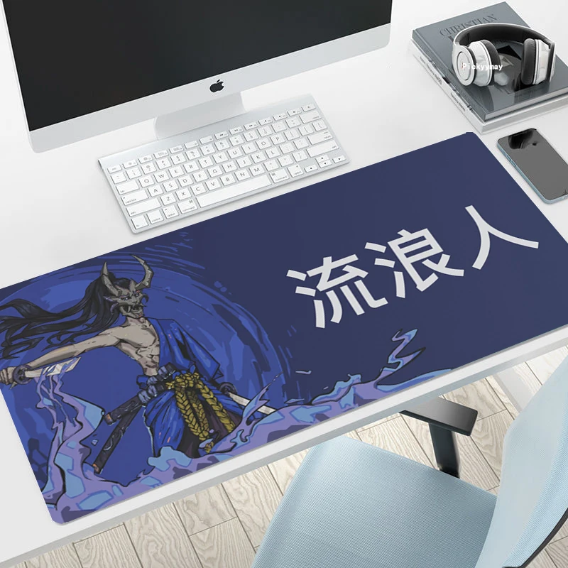 Large Wandering Samurai Mouse Pad Waterproof Desktop Oil-proof Non-slip Mat Gaming Accessories Pad Mouse Carpet Keyboard Gaming