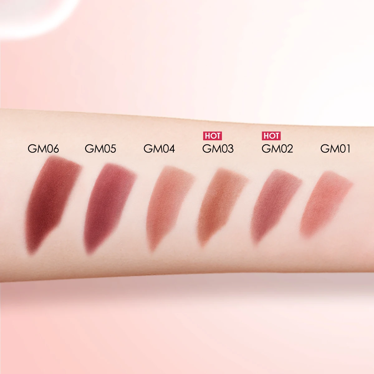 CARSLAN Light And Glutinous Mistiness Lip Mud Matte Velvet Smooth Lipstick 3 IN 1 Use Lip Cheek Eye Blush Moisturizing Lip Tint