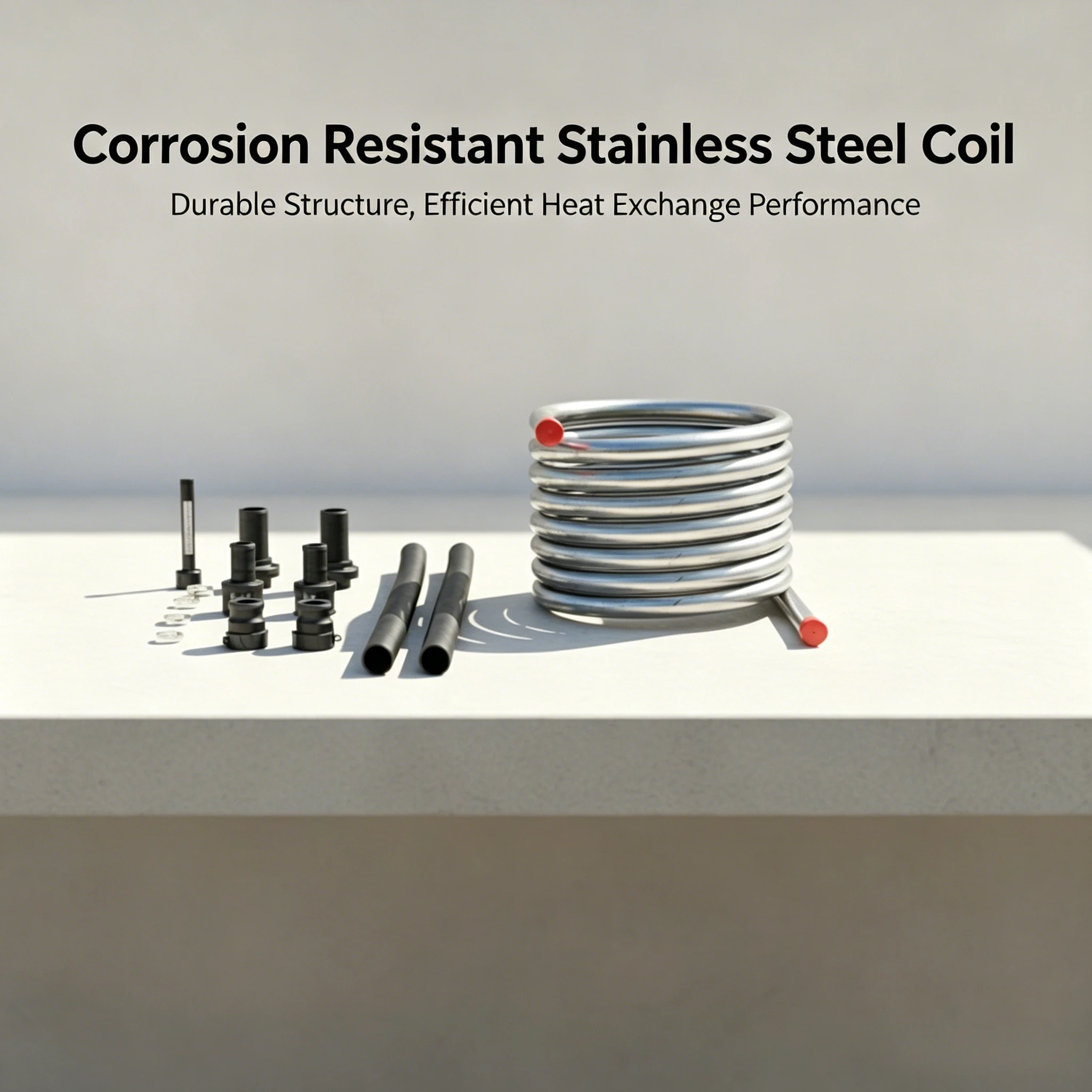 Stainless Steel Coil Efficient Heating Solution for Wood Fired Hot Tubs with Durable Hose for Outdoor Hot Tubs