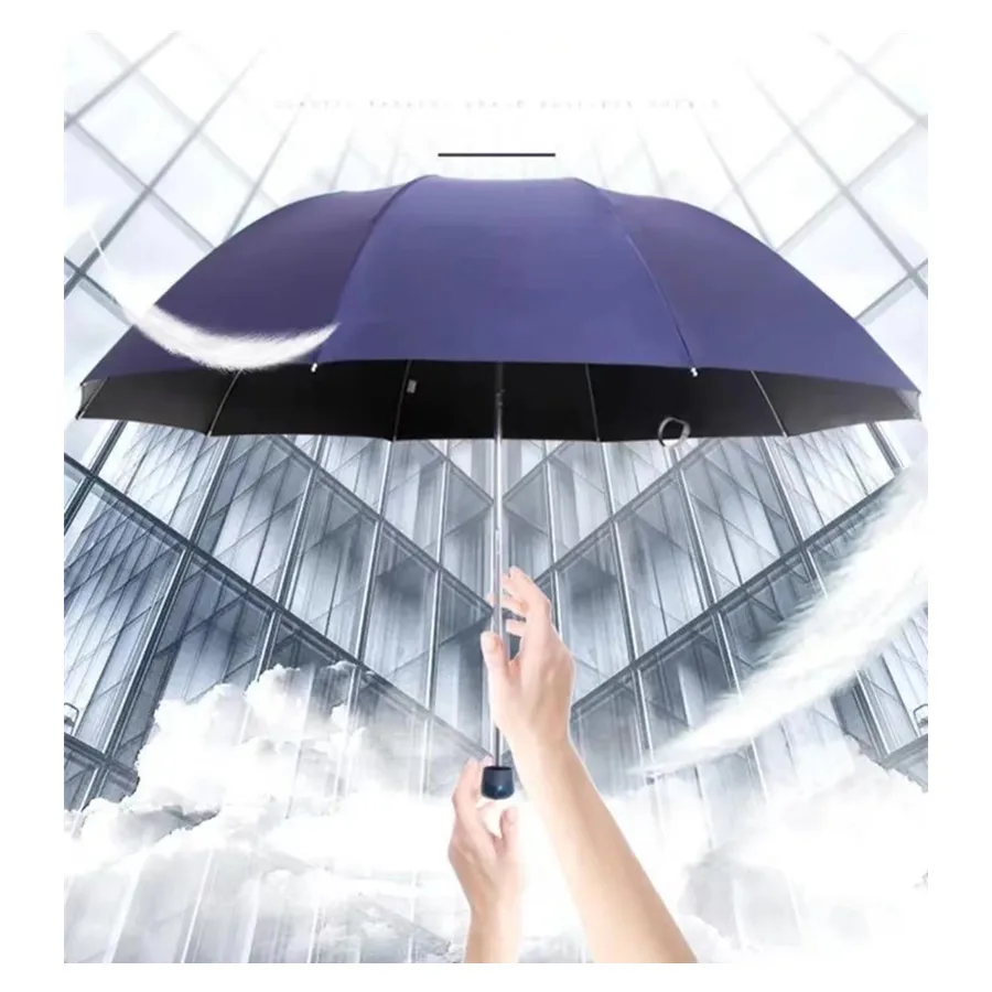 مظلة كبيرة جدًا عشرة عظام مظلة مزدوجة كبيرة ثلاثية كبيرة قابلة للطي مظلة ظلة للرجال والنساء مظلة أعمال T