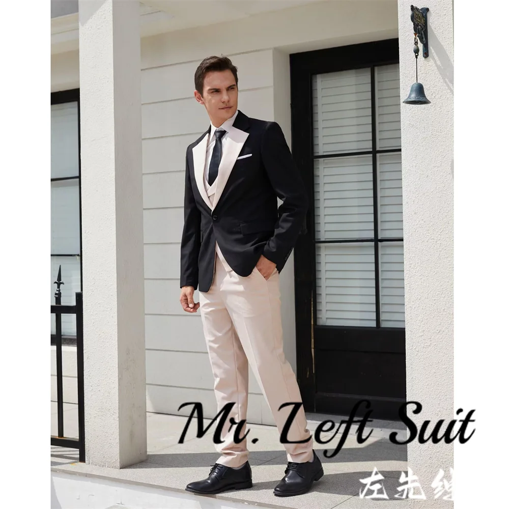 Men Wedding Suits 2024 Formal Slim Fit Men Blazer 3 Piece Groom Tuxedos for Wedding Suit Jacket with Double Breasted Vest Pants