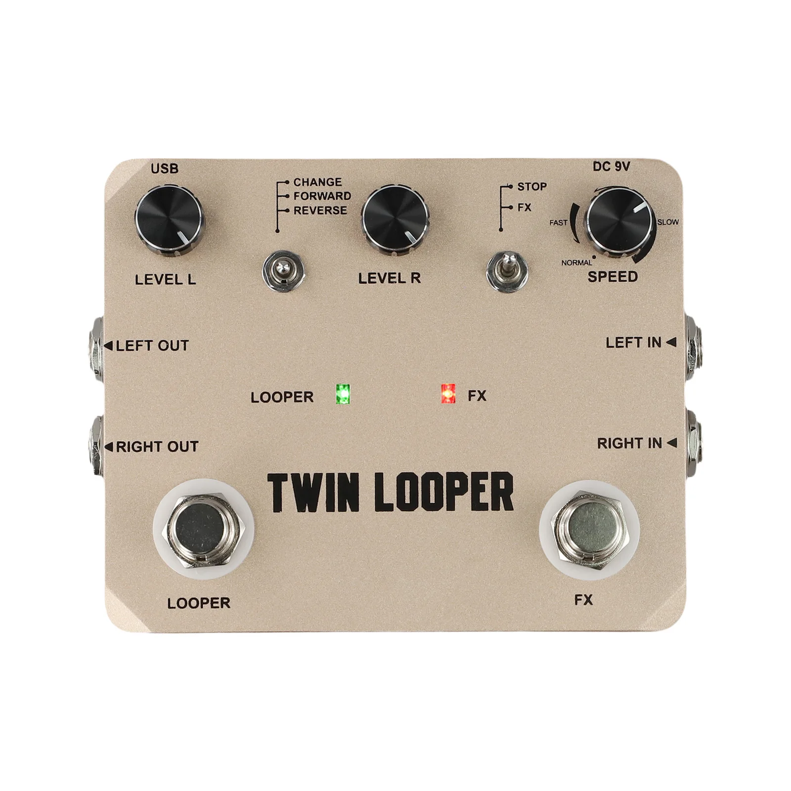 Rowin LTL-02 Twin Looper Electric Guitar Effect Pedal Loop Station 11 Type Of Play With 10 Minutes Of Recording Time True-Bypass