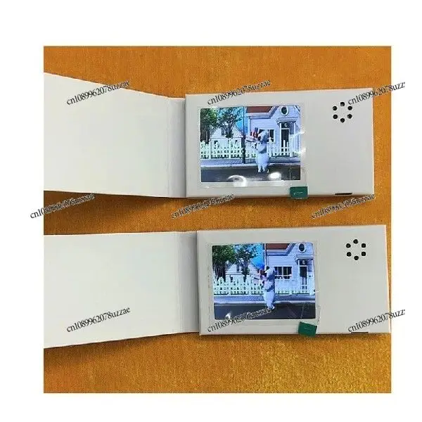 การ์ดสมุดวิดีโอสีขาววันเกิดขนาด 2.4 นิ้ว 128MB Lcd Invitation