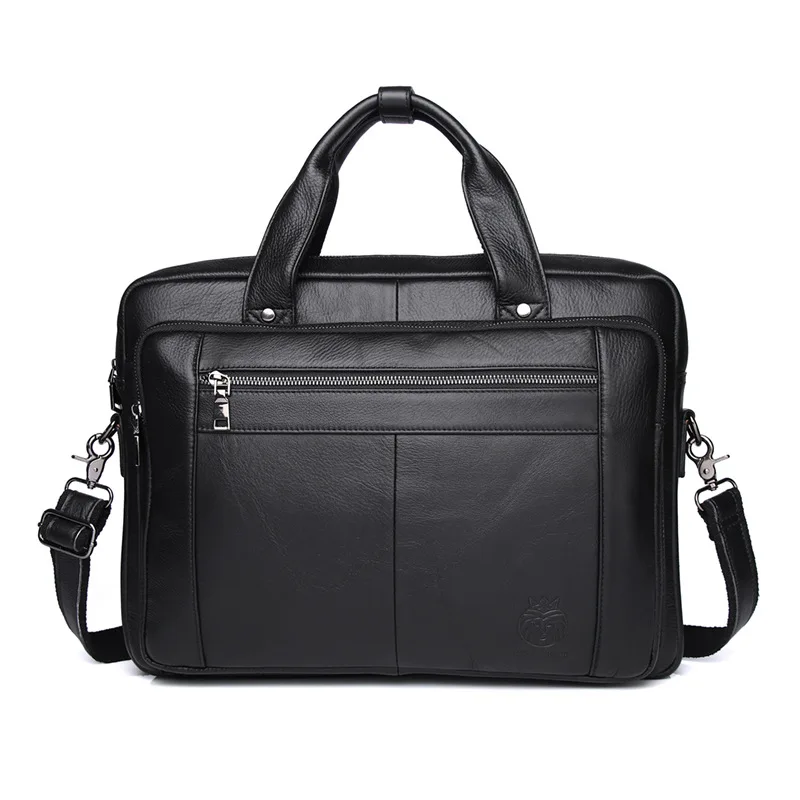 

New Luxury Cow Genuine Leather Business Men's Briefcase Male Briefcase Shoulder Bag Men Messenger Laptop Computer Bag 16 Inch