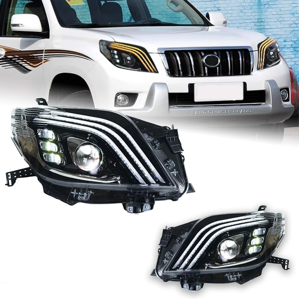 Faro per Toyota Prado fari a LED 2010-2013 lampada frontale Car Styling DRL segnale proiettore obiettivo accessori automobilistici