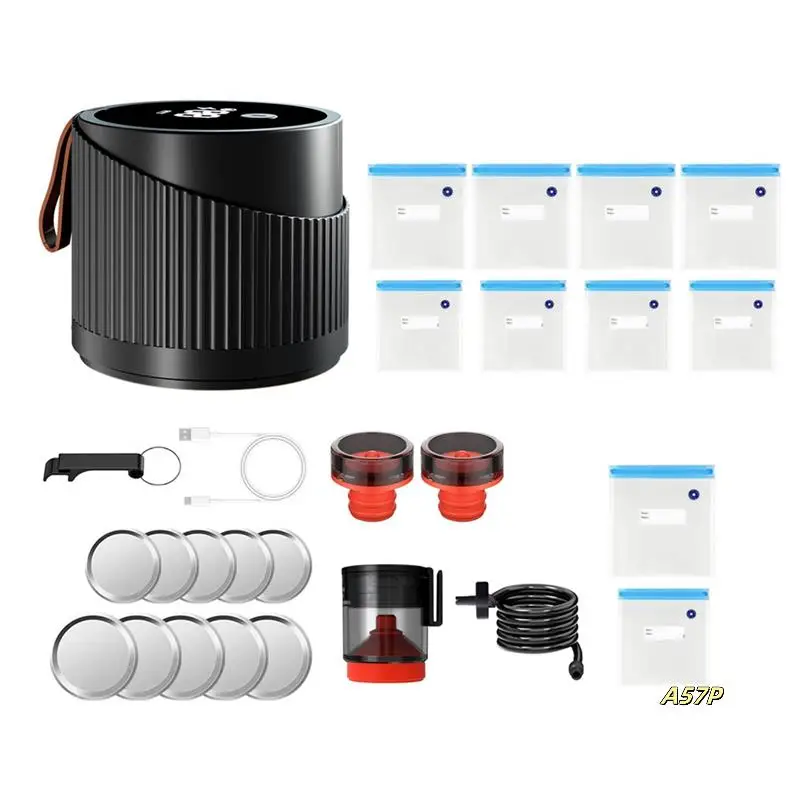 

Электрический вакуумный упаковщик. Функция 3-в-1 подходит для вакуумных пакетов, бутылок вина, крышек для банок Mason с широким и обычным горлышком.