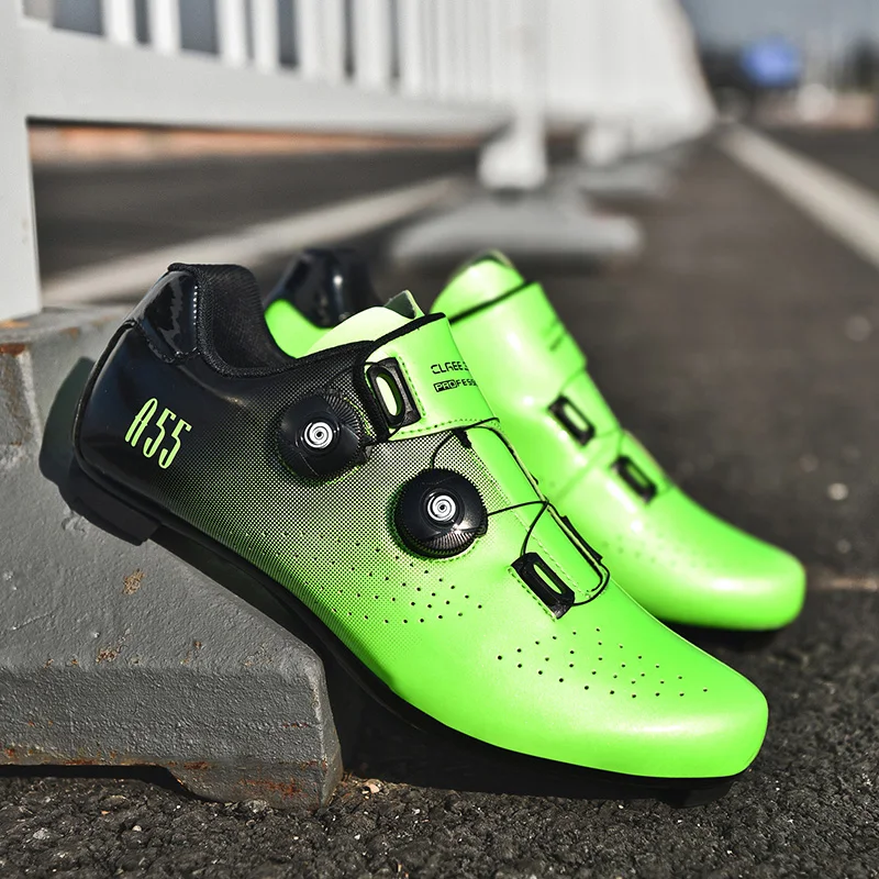 Green Road Bike Shoes Mens Cycling Shoes Quick Ratchet Buckle Compatible with SPD System Pedal Outdoor Women Red Cyclling Shoes