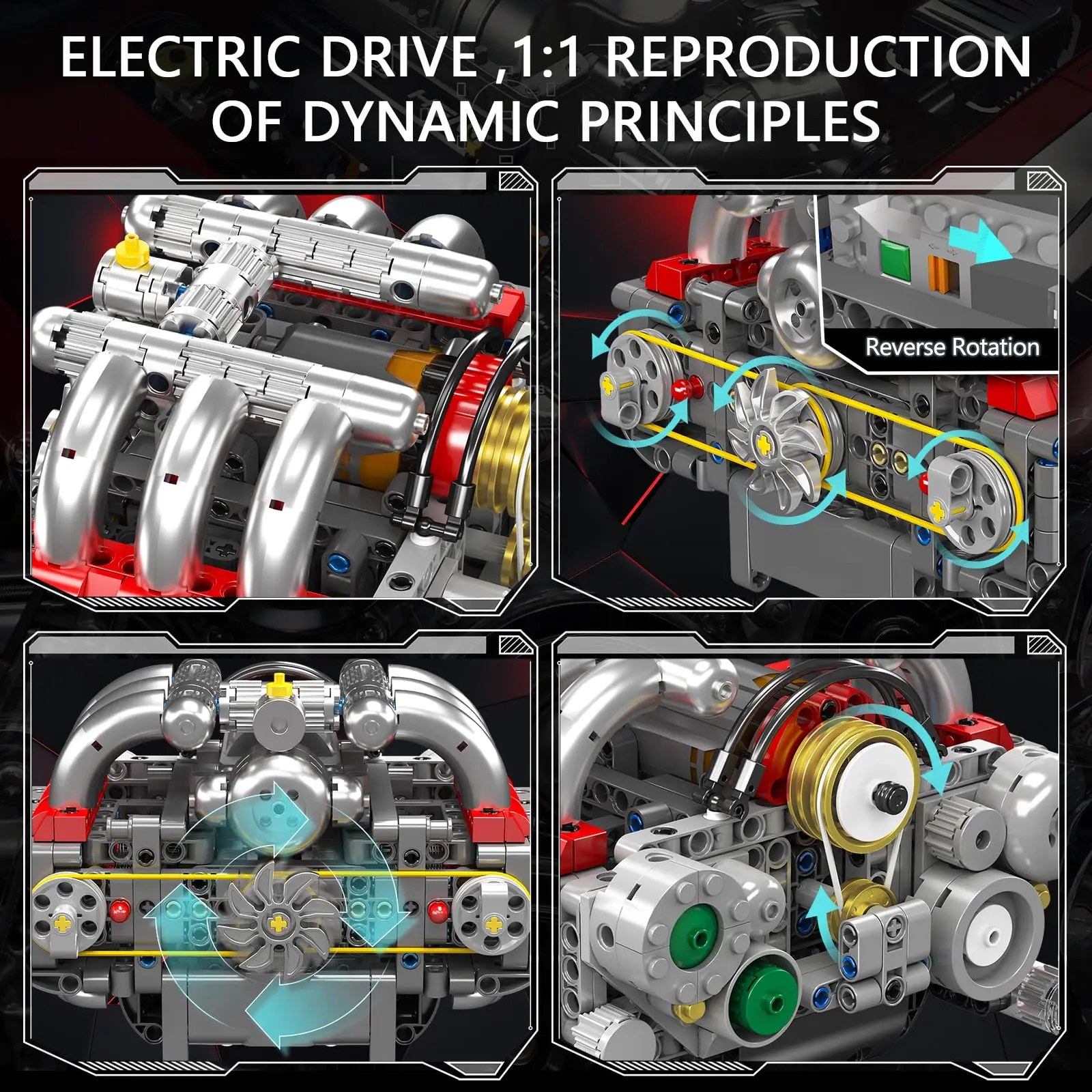 MK 10193 Boxer-Motormodellbausatz, der läuft! - Bauen Sie Ihren eigenen Minimotor, DIY-Bausatzblöcke für Kinder und Erwachsene (609 Teile)
