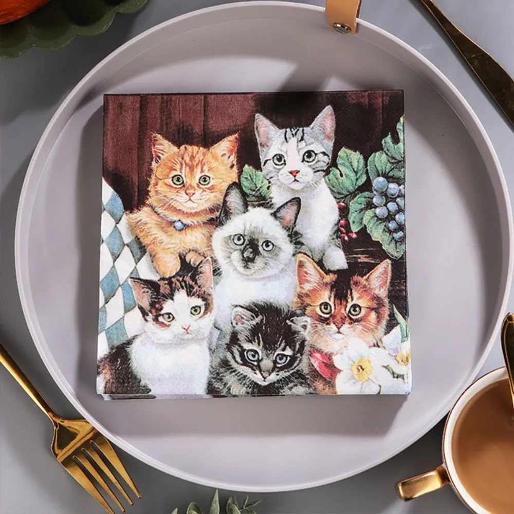 

40pcs Disposable Printed Paper Napkin Thickened Blue and white porcelain Party Paper Towel Soft Water-absorbent Tissue Banquet