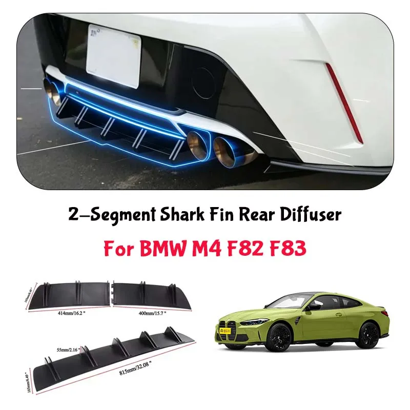 For BMW M4 F82 F83 Shark Fin Rear Diffuser Split Chassis Spoiler Auto Aerodynamic Parts Aerodynamic Modification