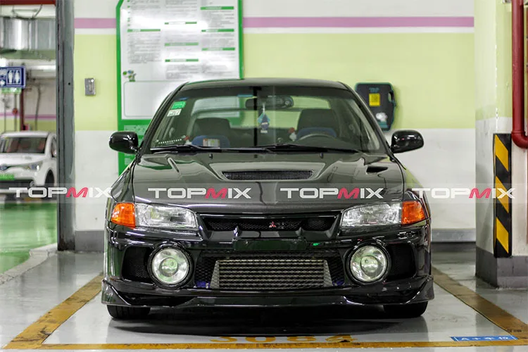 Real Carbon Fiber front hood with fit for Mitsubishi Lancer Evolution IV