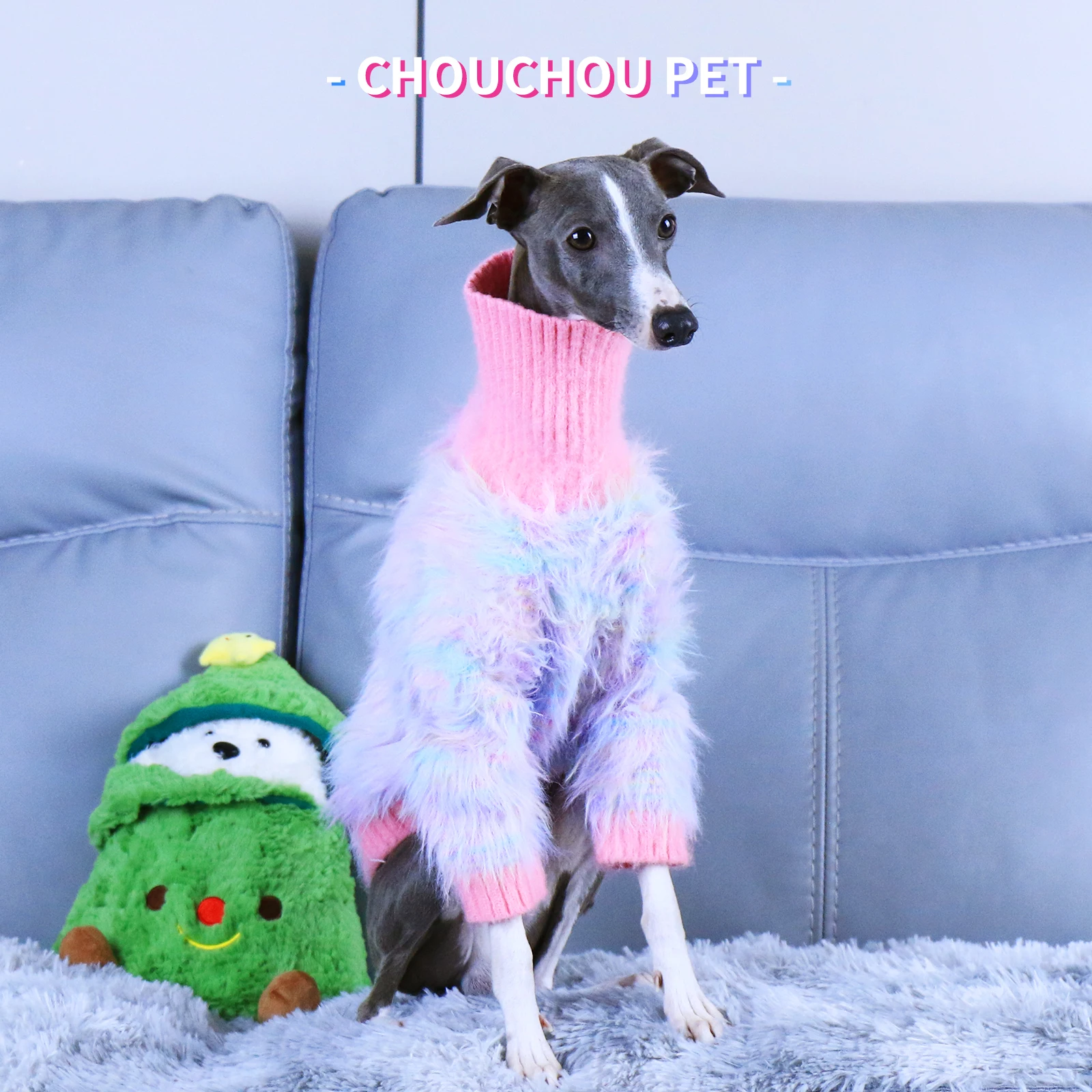 Noble Pet Sweater Stretch Soft Pink Turtleneck Italian Greyhound Whippet Sweater