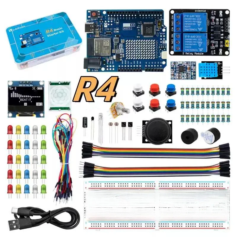 2024 New Development Kit, Compatible with UNO R4 with WiFi Beginner Entry-level Kit