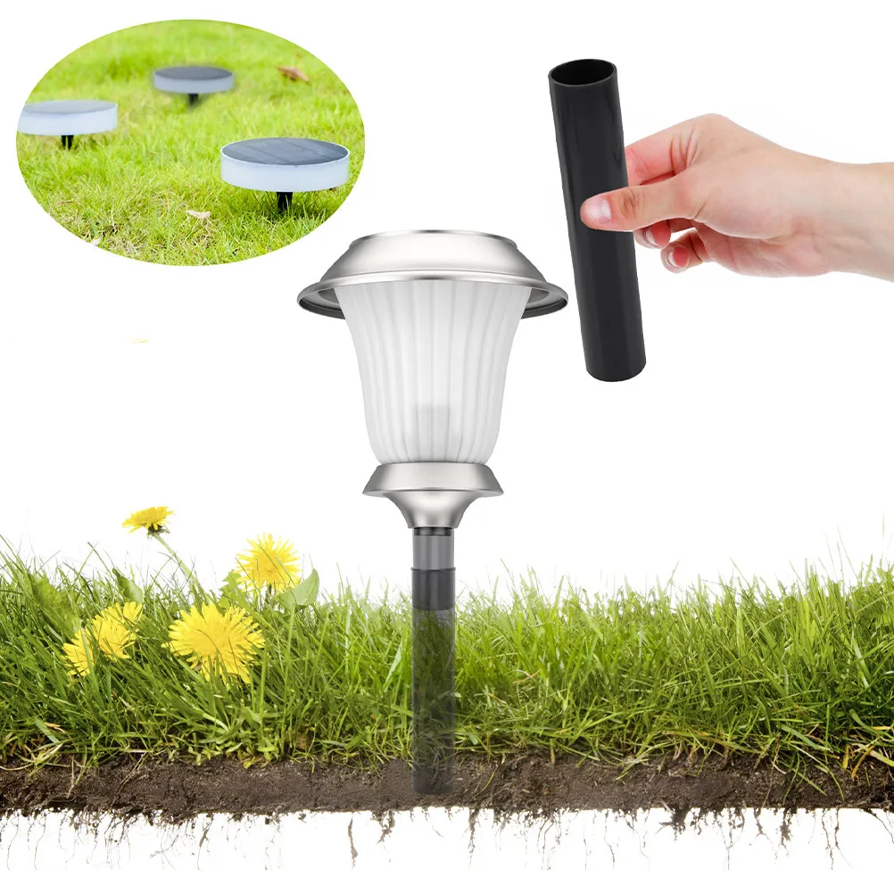 6Pcs Solar Torch Light Stakes Plastic Replacement Ground Spikes for Outdoor Pathway Garden Lawn Lights Secure Pole Connection