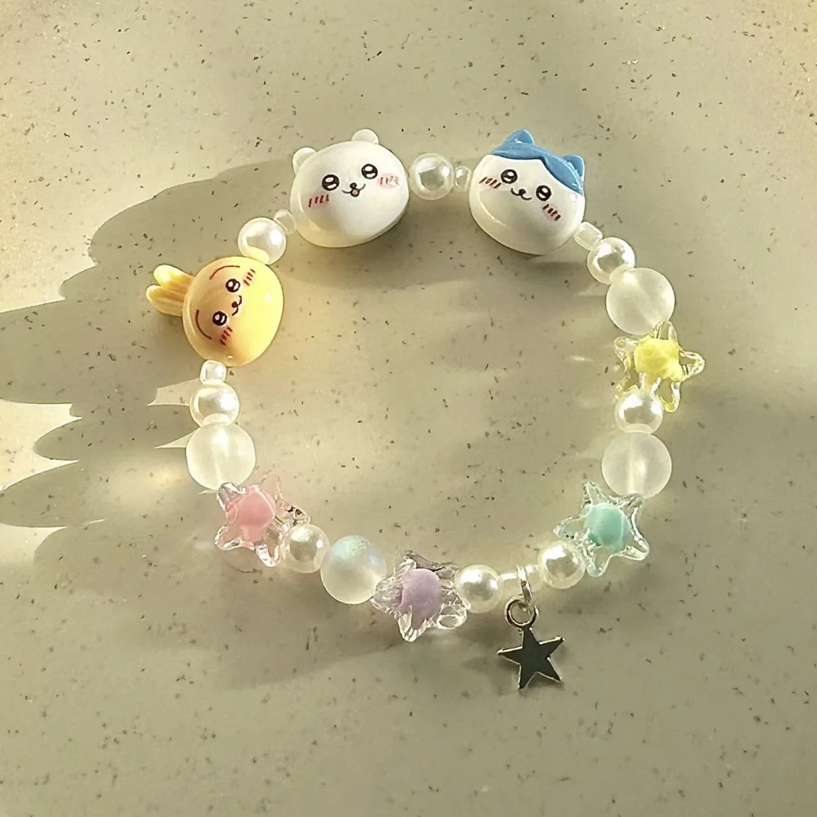 Desenhos animados Chiikawa Usagi Cabeça Pulseira, Nicho Design, Namoradas Acessórios, Kawaii Hachiware, Namoradas Presentes