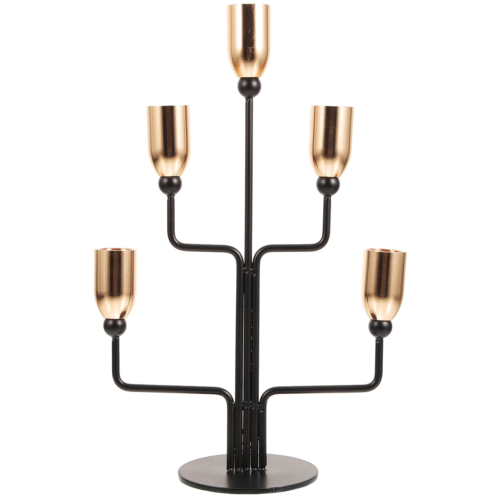 

5 Arms Candelabra European Style Metal Holder Vintage Home Decor Tabletop Ornament For Party Wedding Dining