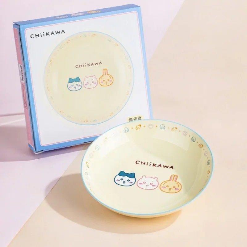 

New Anime Chiikawa Cute Kawaii Ceramic Dinner Plate Usagi Creative Hachiware Ins Style Home Portable Lightweight Durable Gifts