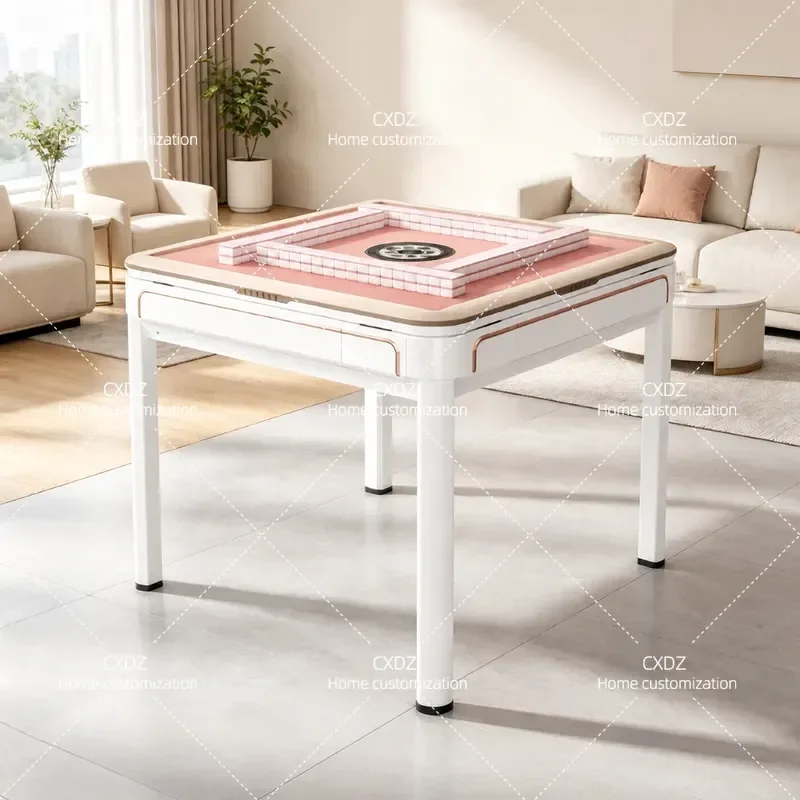 Automatic Mahjong Table Household Four Player Electric Mahjong Machine with Heating Function Integrated Dining Table Dual