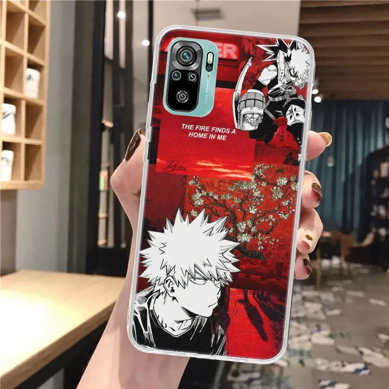 MHA Bakugou Katsuki Soft Phone Case For Xiaomi Redmi Note 12 12S 13 11 11S 10 Pro 10S 11T 9 9S 8T 8 11E Plus 12T Pattern Cover