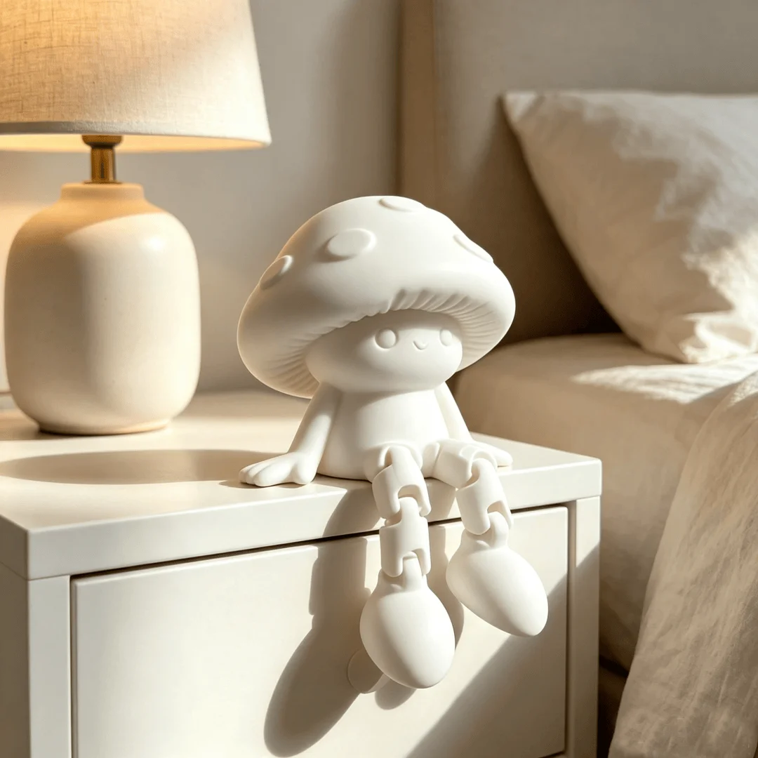 1PC Halloween 3D Printed Jointed Mushroom Figurine Desktop Tabletop Shelf Decor Home Statue Holiday Gift For Bedroom Living Room