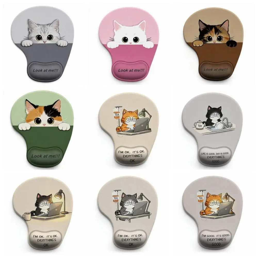 Non-Slip Cartoon Animal Mouse Pad Silicone Ergonomic Comfortable Wrist Rest Soft Smooth Surface Desktop Wrist Support