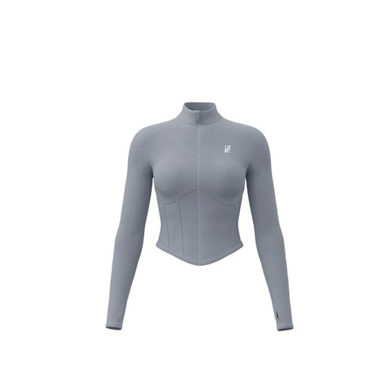 CH Women's Yoga Clothing Spring And Autumn Stand Collar Long Sleeve Jacket Sports Running Pilates Fitness Top