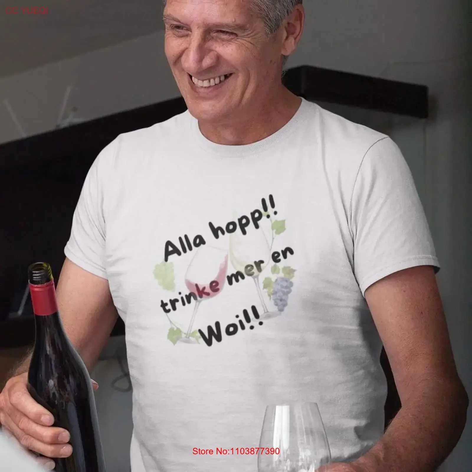 T-shirt Palatinate Alla hopp Let's drink some wine joie de vivre vintage Lavé style vintage Légèrement confortable Extensible