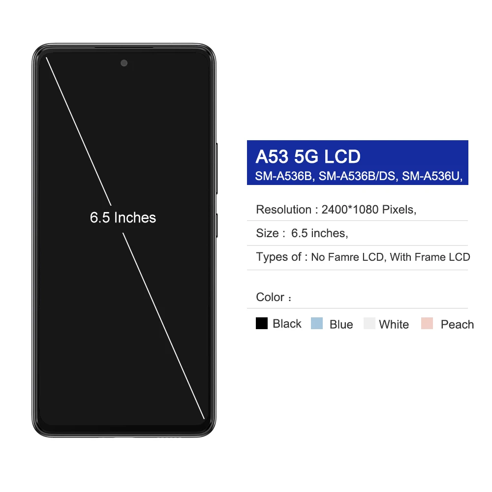 100% Tested For Samsung Galaxy A53 5G LCD Display With Frame Panel