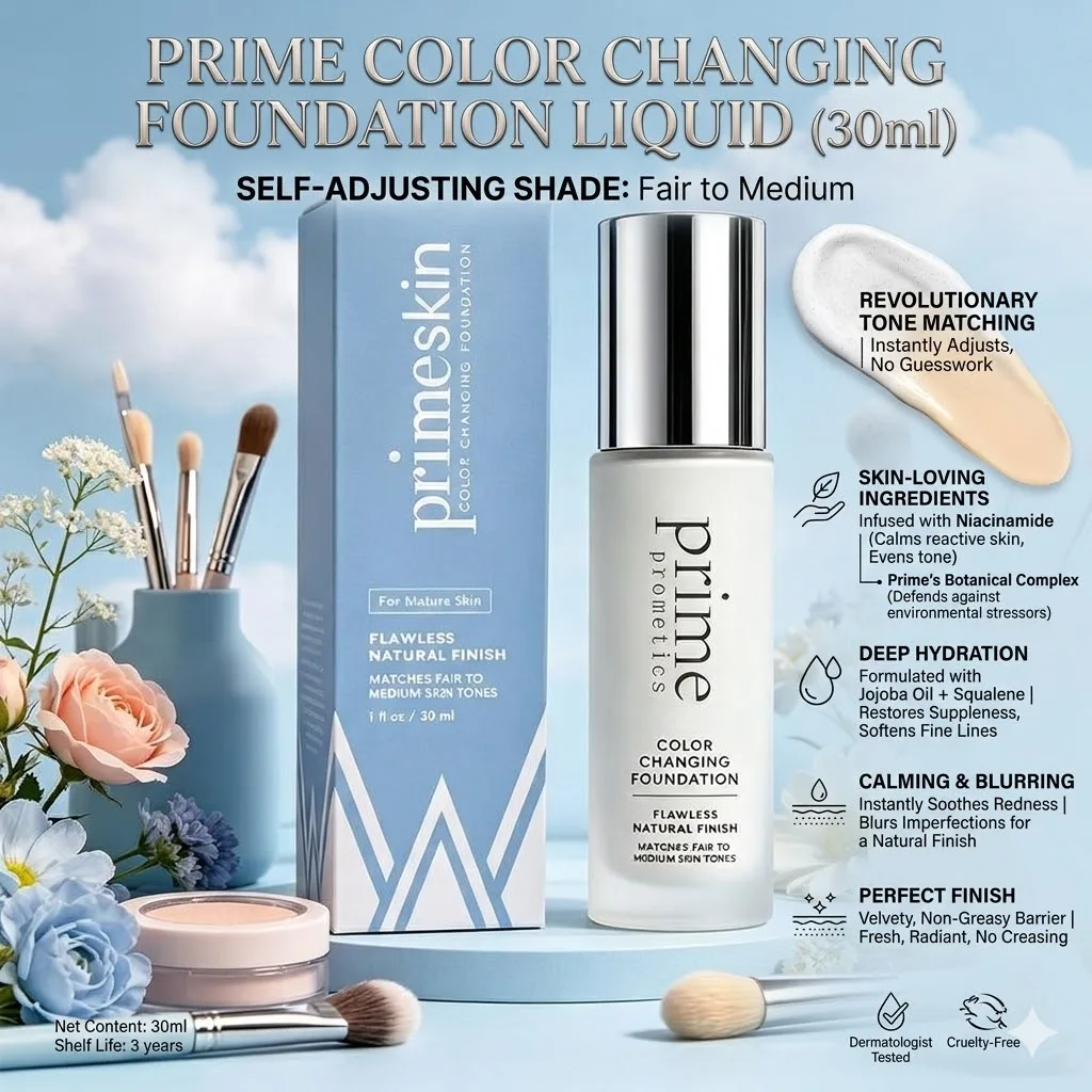 30ml Color Changing Foundation Liquid Temperature Control Moist Full Coverage Waterproof Makeup Face Base Cream