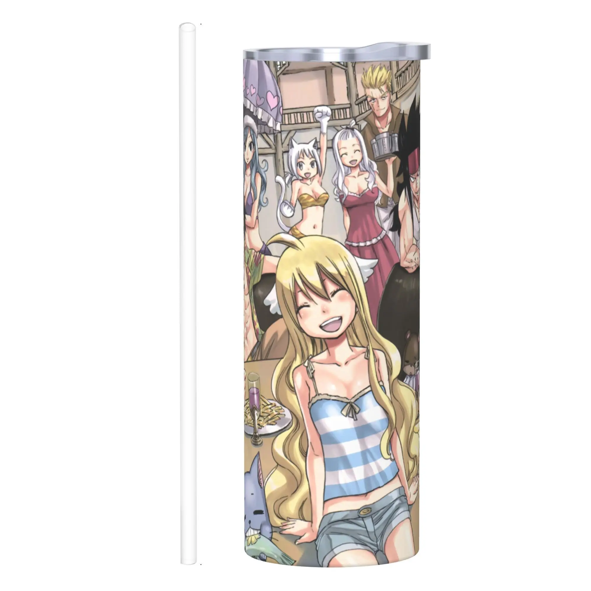 

Stainless 20oz Anime Insulated Cup, Fairy Tail Bottle Stainless Double Wall Insulated Bottles with Straw ​ ​