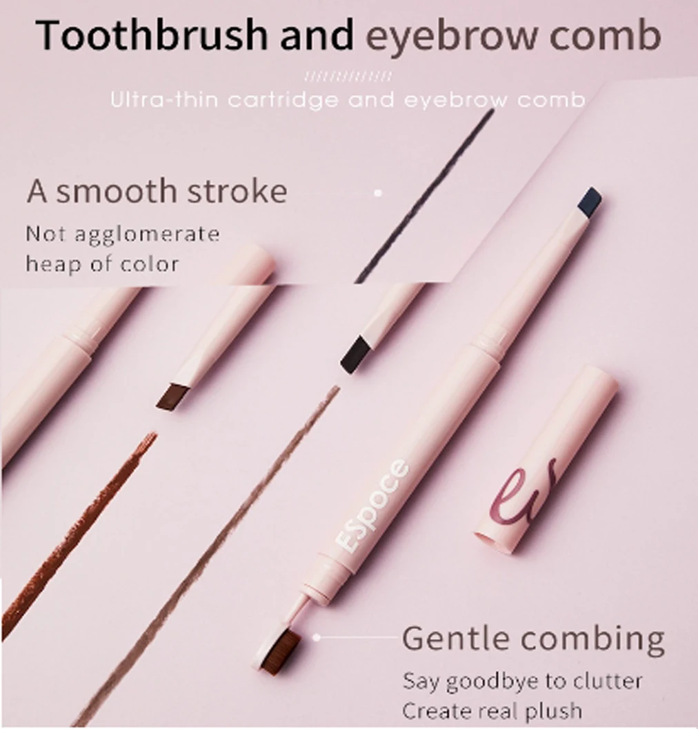 Pudaier rotation automatique double extrémité étanche longue durée crayon à sourcils maquillage café noir marron stylo à sourcils maquillage Miss femmes