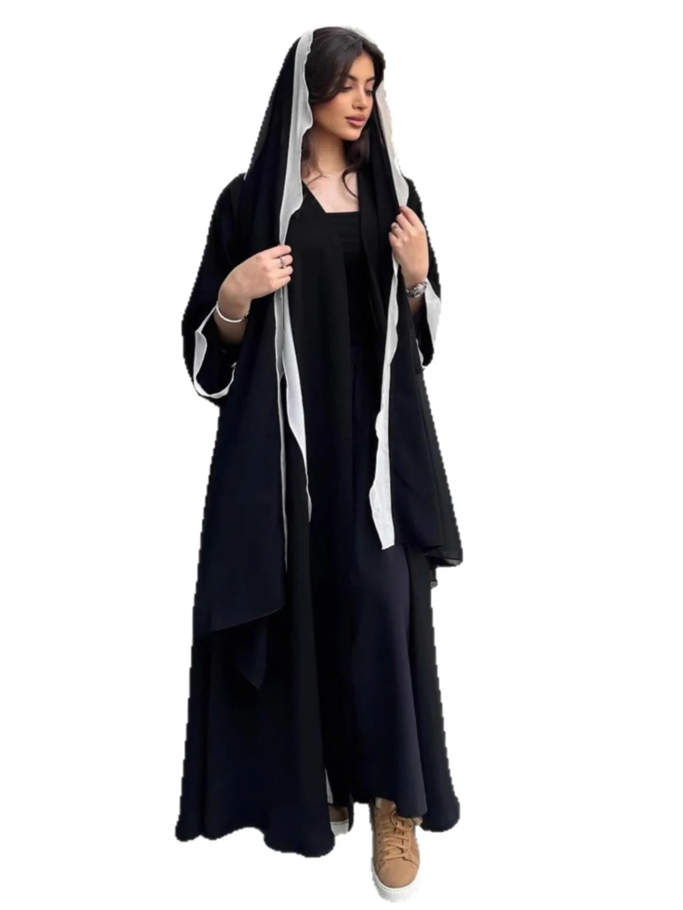 Eid musulman Abaya avec écharpe pour femmes Robe Abayas arabe dubaï Cardigan Jalabiya robes de soirée caftan robes longue Robe Jalabiya