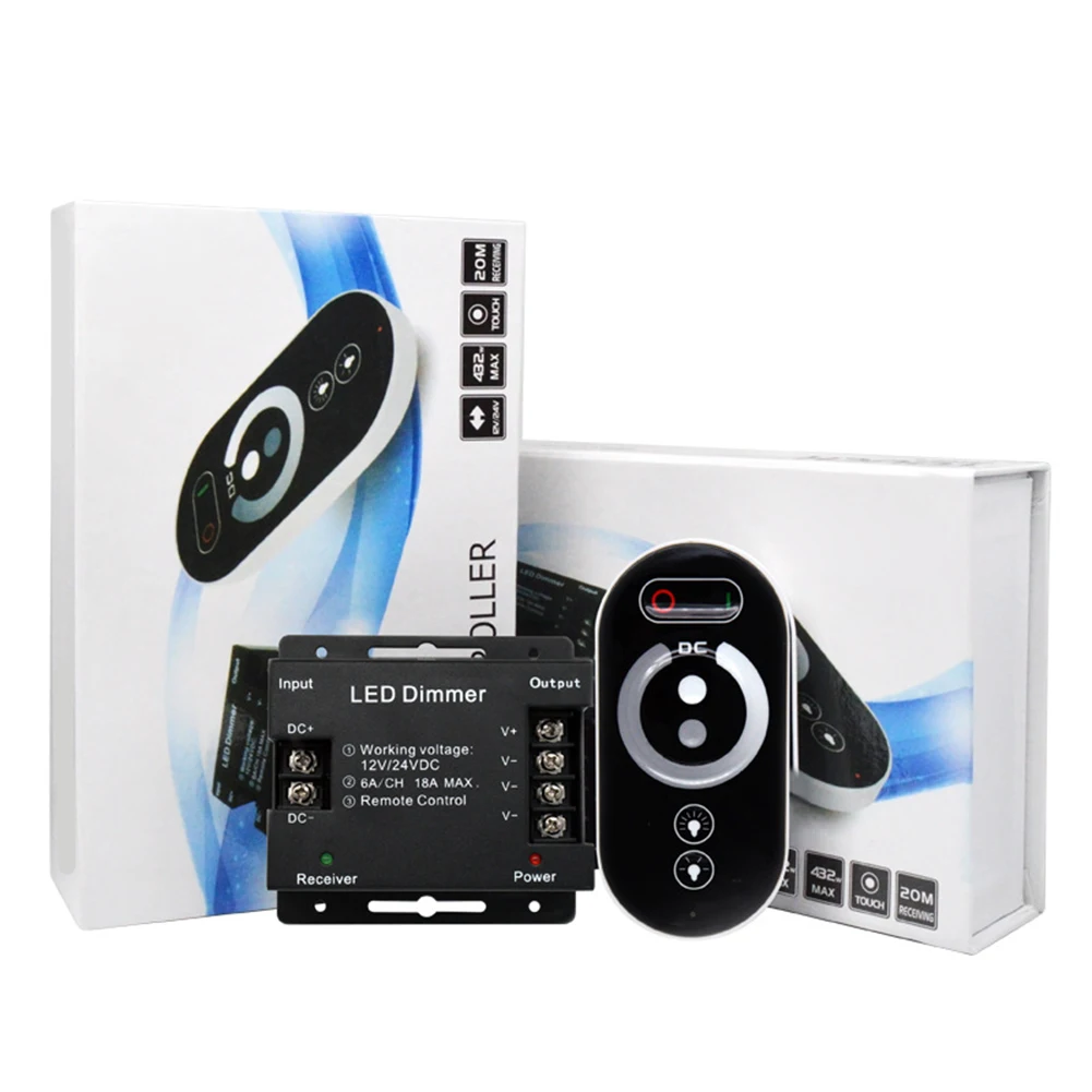 DC12V 24V 6 Key Touch RGB Controller With 30A Iron Shell For LED Light Strip Dimmer And Color Changing Remote Control System
