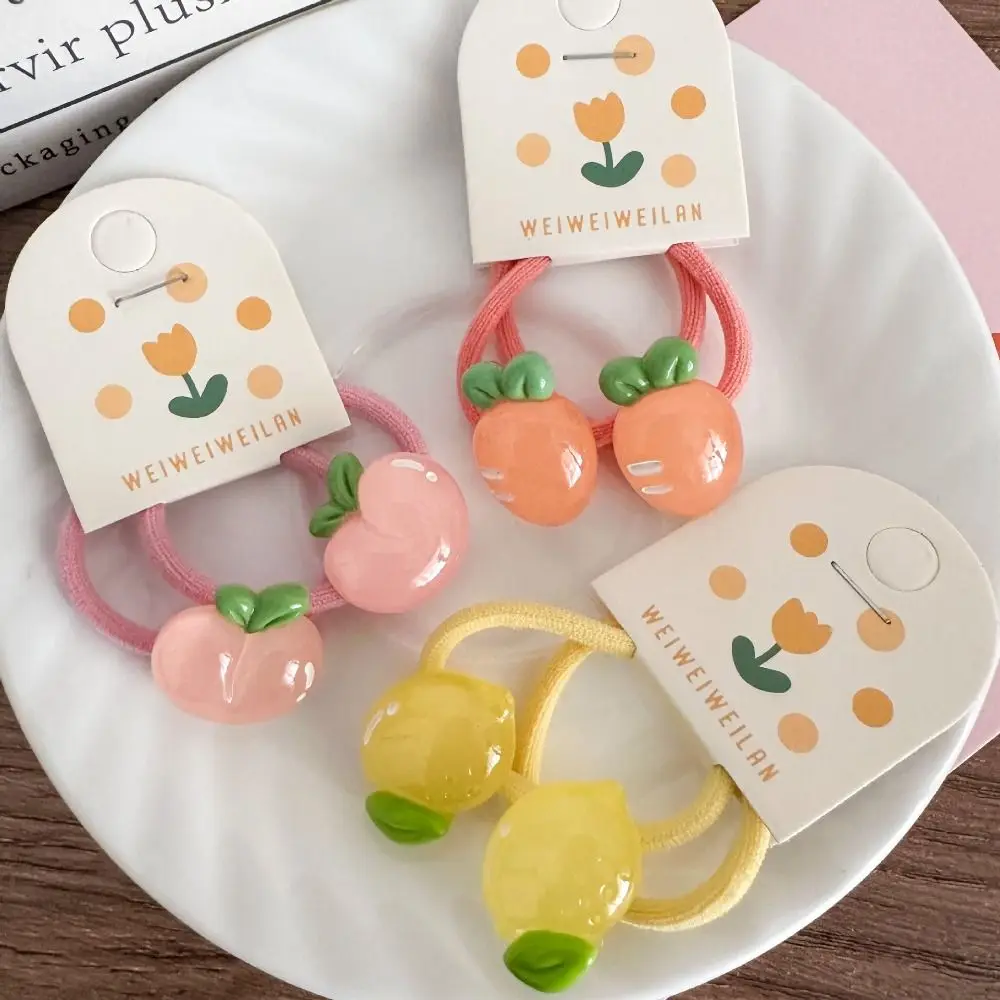 Korean Style Hair Clip Children Hair Scrunchies Peach Candy Color Kids Ponytail Holder Hair Accessories Hairpin Fruit Hair Rope