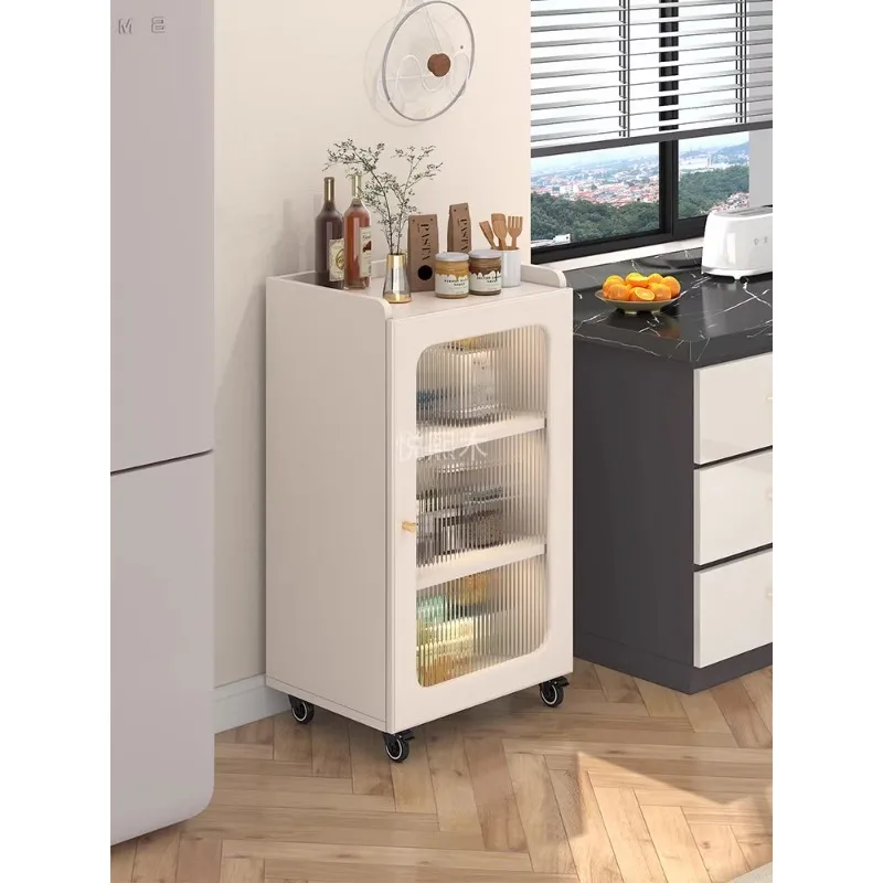 Floor-to-ceiling kitchen locker Multi-layer storage cabinet Living room dining side Movable cabinet with door Dust