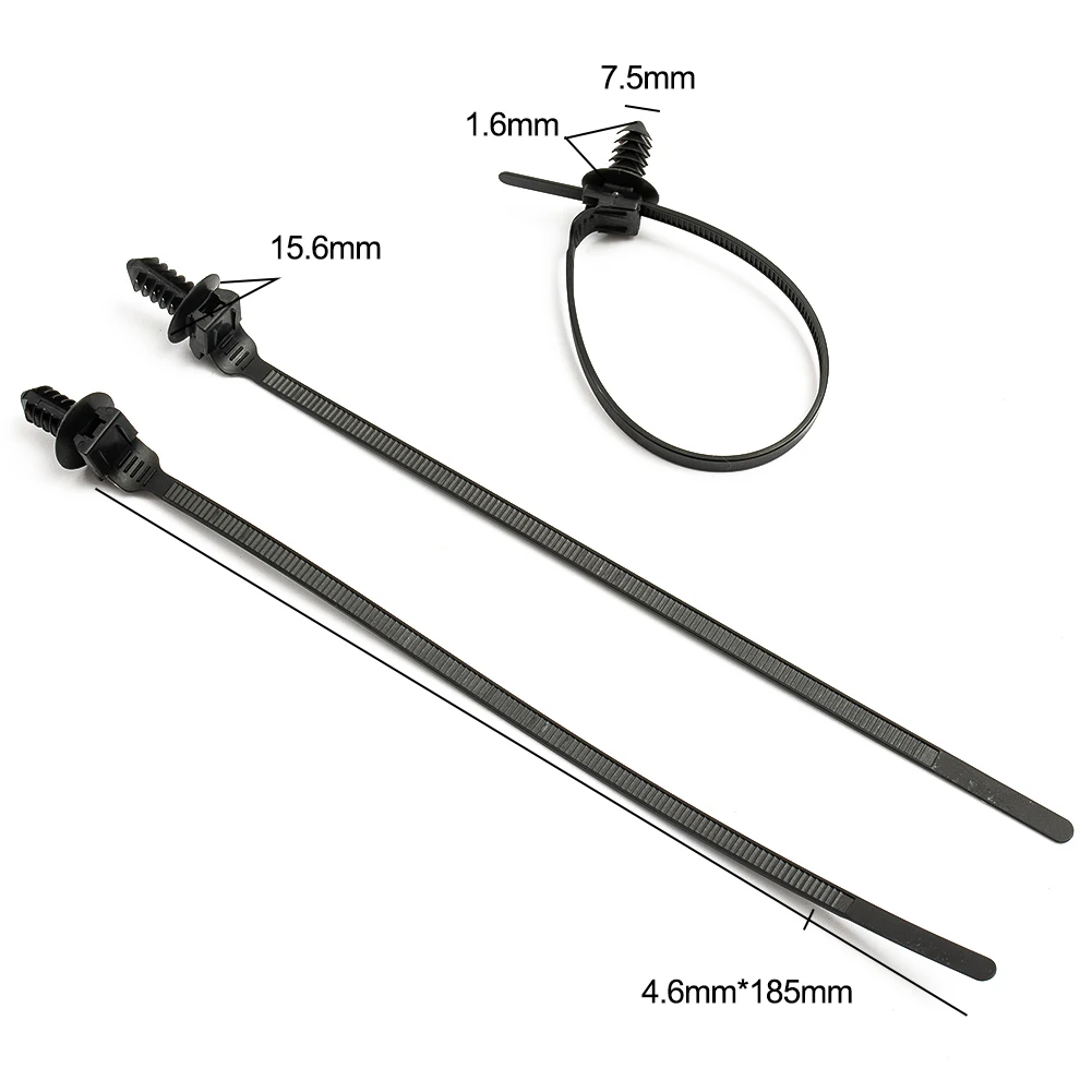 أجزاء ربطات كابل عملية عالية الجودة 185 مللي متر ملحقات حزمة قفل سوداء مشابك دفع أشرطة بسحاب