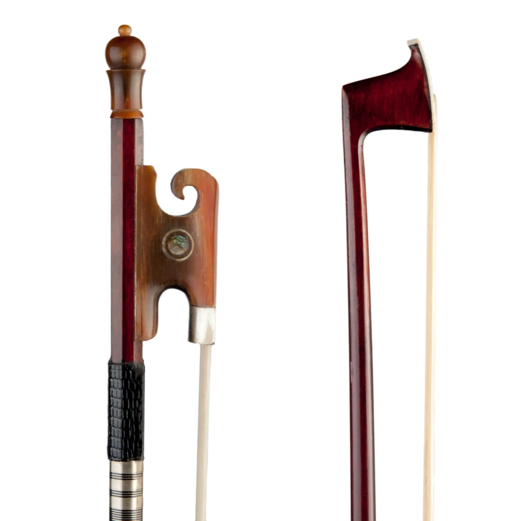 Master Pernambuco Bow 4/4 Violin Bow Octagonal Stick White Mongolia Horsehair Lizard Skin Grip Ox Horn Frog Well Balance