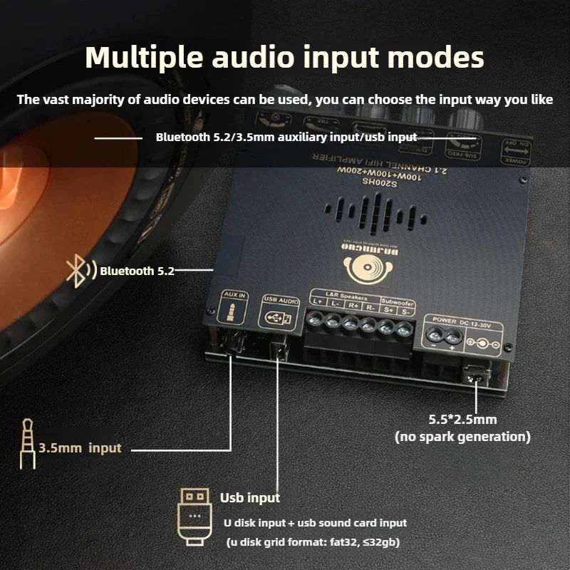 SOTAMIA TPA3221 بلوتوث مكبر كهربائي الصوت Board100Wx2 + 200W مضخم الصوت مكبر للصوت AUX USB مكبر للصوت سوبر TPA3116