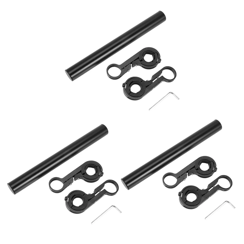 

3X Handlebar Extension Mount Bicycle Bike Handle Bar Bracket Extender Holder Black