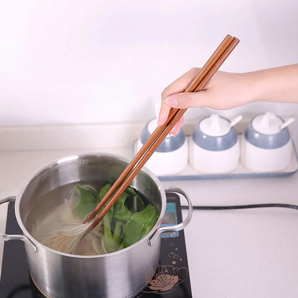 

Red Sandalwood Pot Chopsticks 32CM Long Cooking Chopsticks Wooden Frying Cooking Utensils Reusable Kitchen Tool