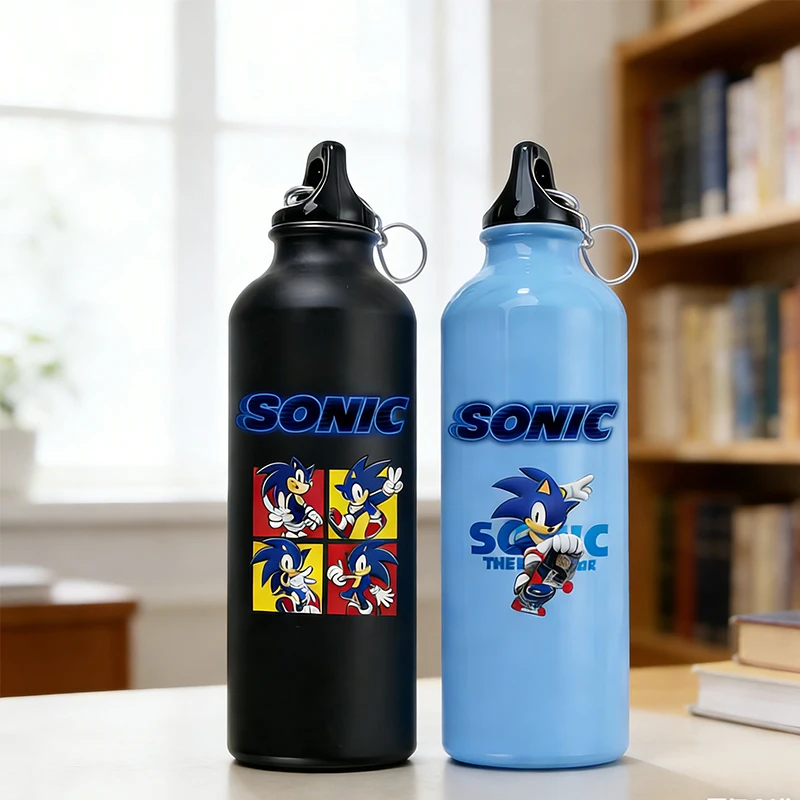 

500ML Sonics Aluminum Mountaineering Water Bottle Flask Kettle Outdoor Sport Portable Riding Water Bottle Anime Drinking Bottles