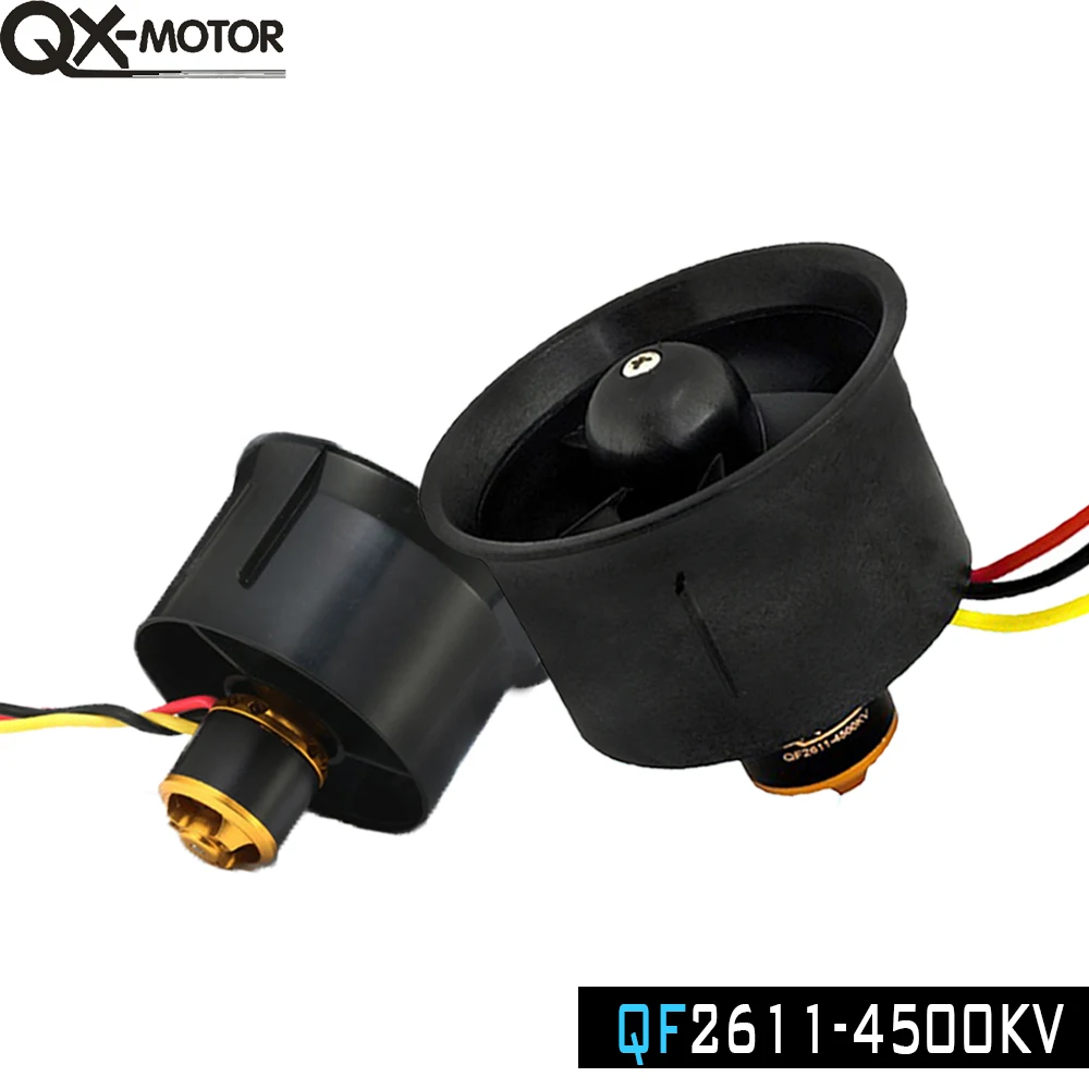 QX-MOTOR silnik QF2611 64mm EDF 4500KV bezszczotkowy z 5 wentylator kanałowy dla FMS RC zdalnie sterowany zabawki