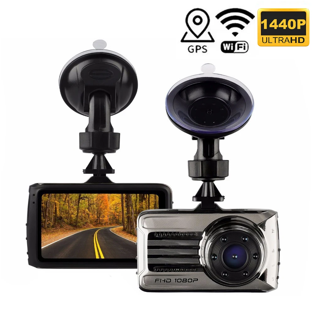 

Car DVR WiFi GPS Dash Cam 2K 1440P Car Video Recorder Vehicle Car Camera Black Box Rear View Dashcam Car Accessories Registrator